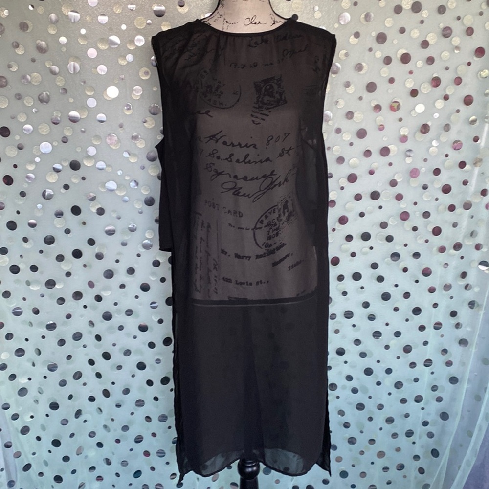Black Sheer Cover Up Long